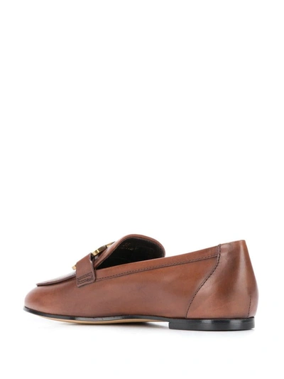 Shop Tod's Moccasins Buckle Shoes In Brown