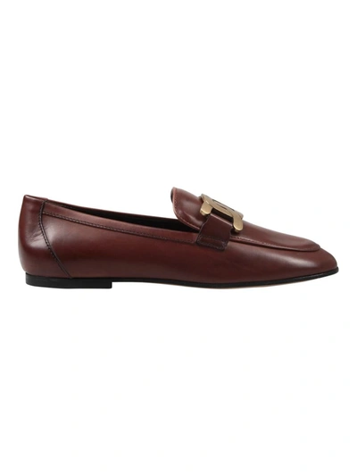 Shop Tod's Moccasins Buckle Shoes In Brown