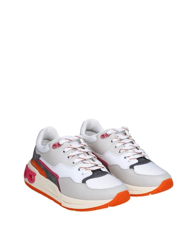 Shop Ferragamo Sneakers In Mix Of Materials In Grey