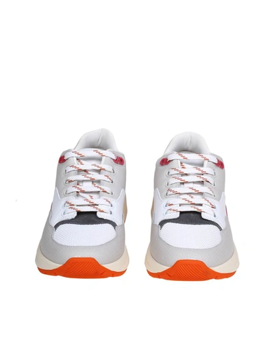 Shop Ferragamo Sneakers In Mix Of Materials In Grey