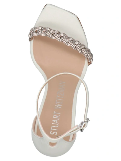 Shop Stuart Weitzman 'nudistcurve' Sandals In White