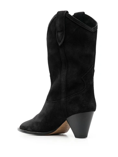 Shop Isabel Marant Luliette Leather Boots In Black