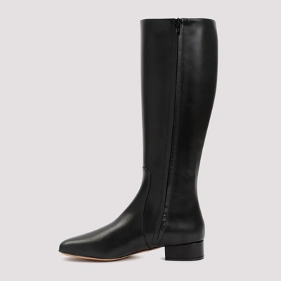 Shop Valentino Garavani  Vlogo Leather Boots Shoes In Black
