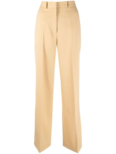 Shop Lanvin Trousers In Egg Shell