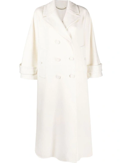 Shop Ermanno Scervino Double-breasted Oversized Caban In White
