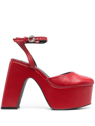 Shop Coperni Bridge Pump Heel Shoe In Red