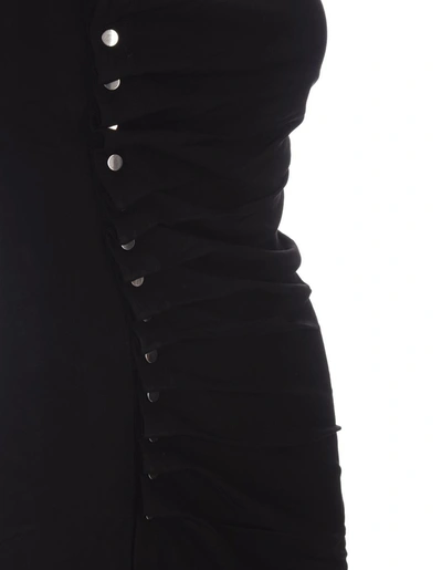 Shop Rabanne Paco  Sleeveless Mini Dress With Drape In Black