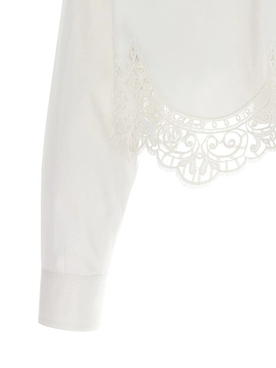 Shop Burberry Cropped Crochet Shirt In White