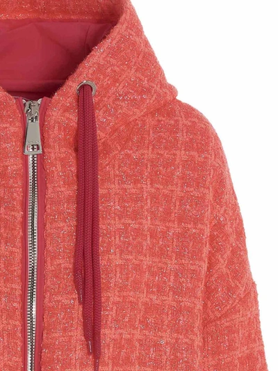 Shop Khrisjoy 'chris Windbreaker Tweed' Jacket In Fuchsia