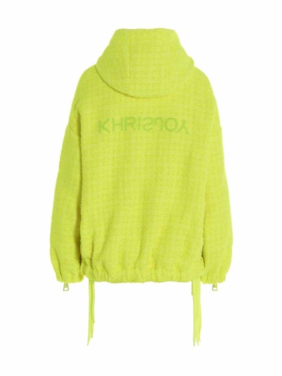 Shop Khrisjoy 'khris Windbreaker Tweed' Jacket In Yellow