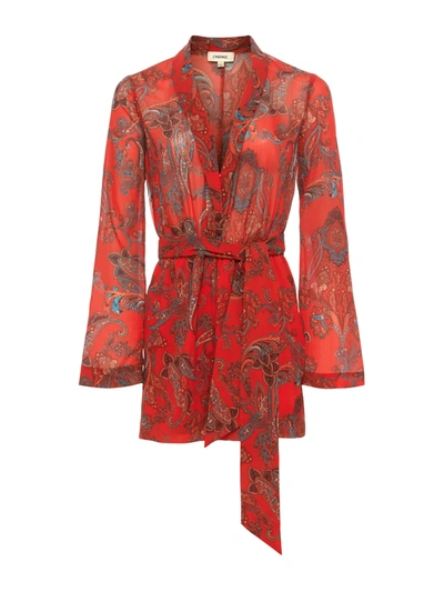 Shop L Agence Arabell Romper In Fire Red Multi Large Paisley