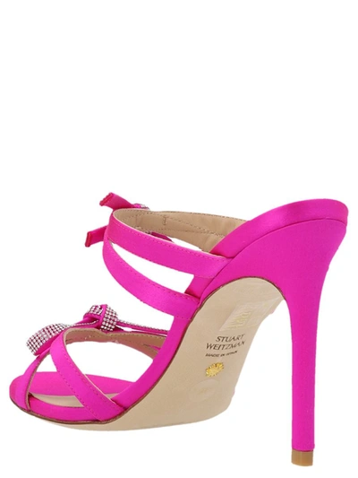 Stuart Weitzman Sw Bow Sandals Fuchsia In Fuchsia