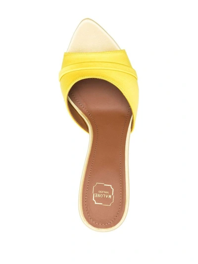 Shop Malone Souliers Julia 90 Satin Mules In Yellow