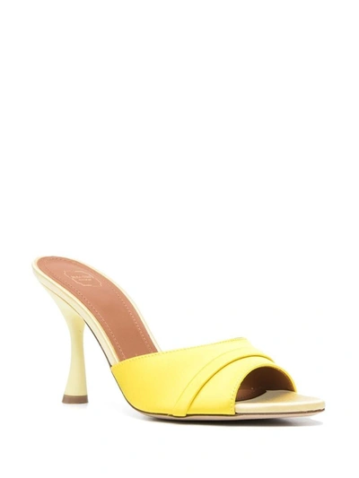 Shop Malone Souliers Julia 90 Satin Mules In Yellow