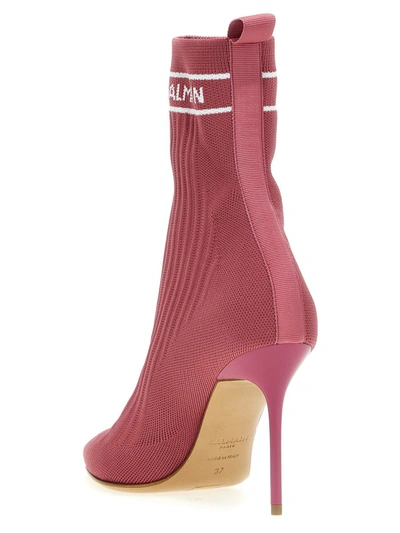 Shop Balmain 'skye' Ankle Boots In Pink