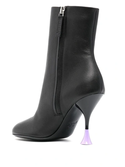 Shop 3juin Lidia Leather Heel Ankle Boots In Black