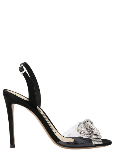 Alexandre Vauthier 105mm Pvc & Satin Sandals In Black