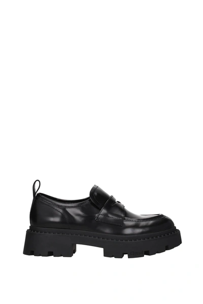 Shop Ash Loafers Leather Black