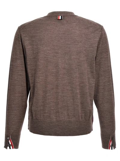 Shop Thom Browne Rwb Sweater, Cardigans In Brown