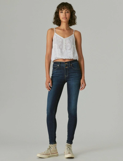 Shop Lucky Brand Women's Mid Rise Ava Super Skinny In Blue