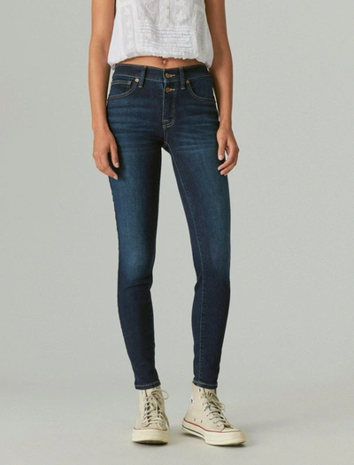 Shop Lucky Brand Women's Mid Rise Ava Super Skinny In Blue