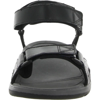Shop Vionic Leo Mens Leather Strappy Off-road Sandals In Black