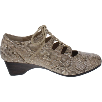 Bella Vita Posie Ii Womens Animal Print Almond Toe Lace-up Heels In Multi