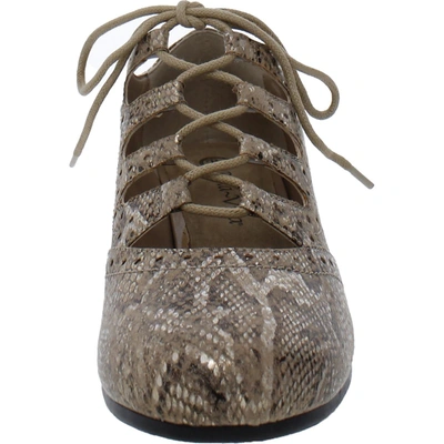 Bella Vita Posie Ii Womens Animal Print Almond Toe Lace-up Heels In Multi