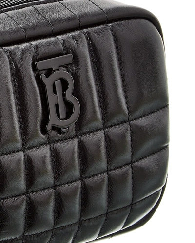 Shop Burberry Lola Mini Leather Camera Bag In Black