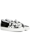 LANVIN Printed leather slip-on trainers
