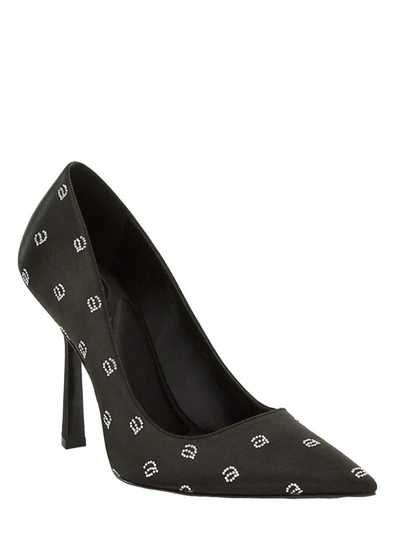 Alexander Wang Delphine Pumps In Satin With All Over Rhinestones In Black