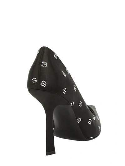 Alexander Wang Delphine Pumps In Satin With All Over Rhinestones In Black