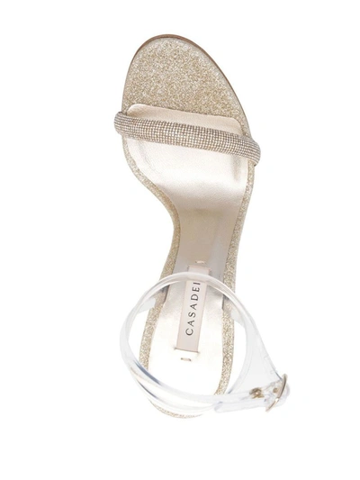Shop Casadei Pvc Heel Sandals In Silver