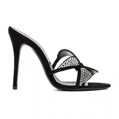 Shop Alessandra Rich Butterfly Sandals Shoes In Black