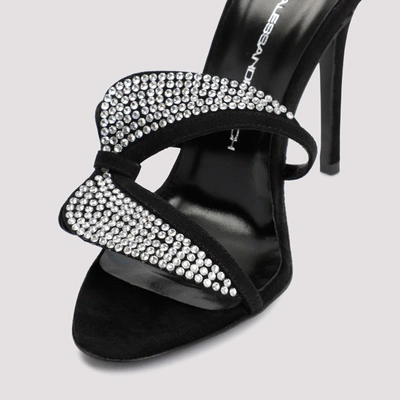 Shop Alessandra Rich Butterfly Sandals Shoes In Black