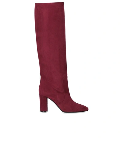 Shop Via Roma 15 Red Suede High Heeled Boot