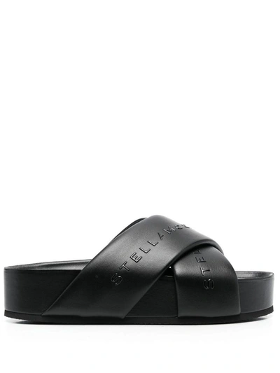 Shop Stella Mccartney Signature Platform Sandals In Black