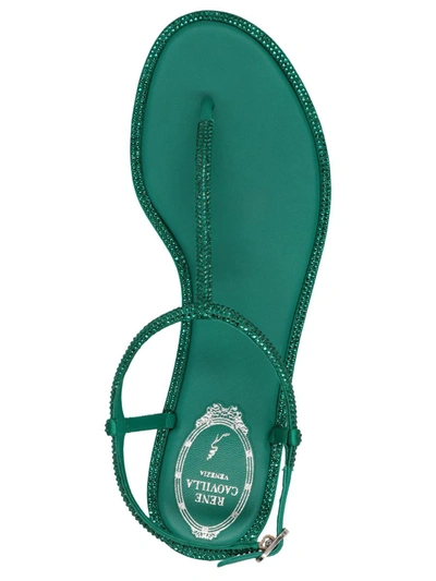Shop René Caovilla Rene' Caovilla 'diana' Sandals In Green