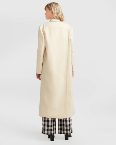 Shop Belle & Bloom Transcendent Asymmetric Split Hem Coat In Beige