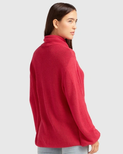 Shop Belle & Bloom Nevermind Sheer Panelled Knit In Red