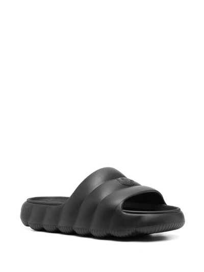 Shop Moncler Lilo Slides In Black