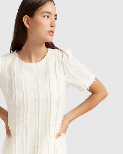 Shop Belle & Bloom Star Child Textured Mini Dress In White