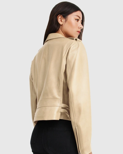 Shop Belle & Bloom Just Friends Leather Jacket In Gold