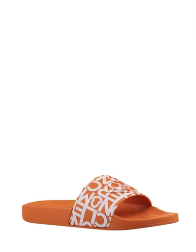Shop Moncler Jeanne Slippers In Orange
