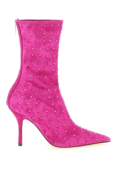 Shop Paris Texas Suede Leather 'holly Mama' Ankle Boots In Fuchsia