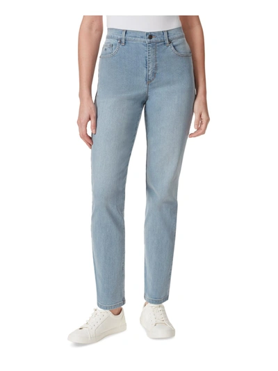 Shop Gloria Vanderbilt Amanda Womens Light Wash High-waist Tapered Leg Jeans In Blue