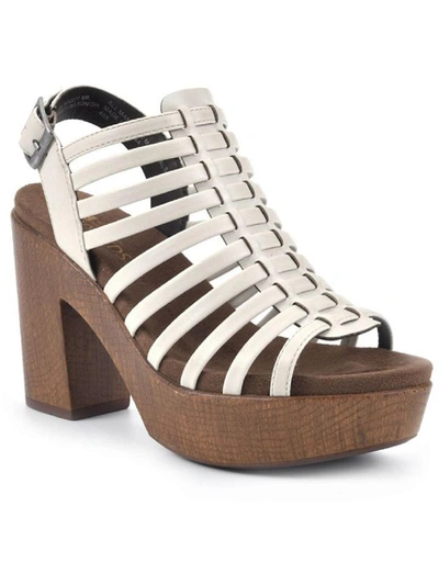 Shop White Mountain Astonish Womens Faux Leather Caged Gladiator Sandals In White