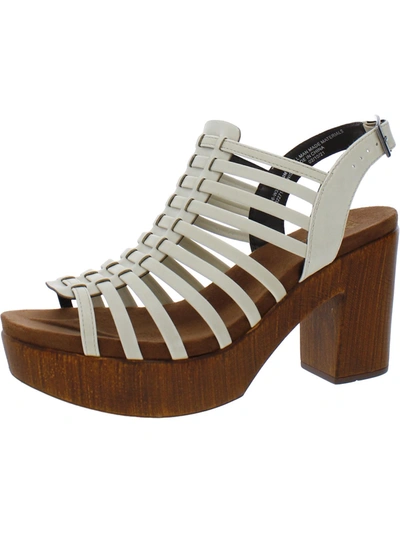 Shop White Mountain Astonish Womens Faux Leather Caged Gladiator Sandals In White