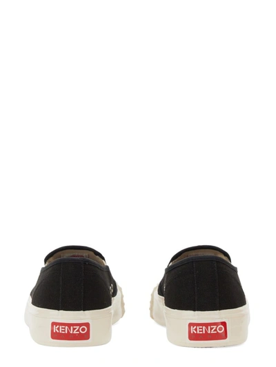 Kenzo Embroidered-logo Slip-on Sneakers In Black