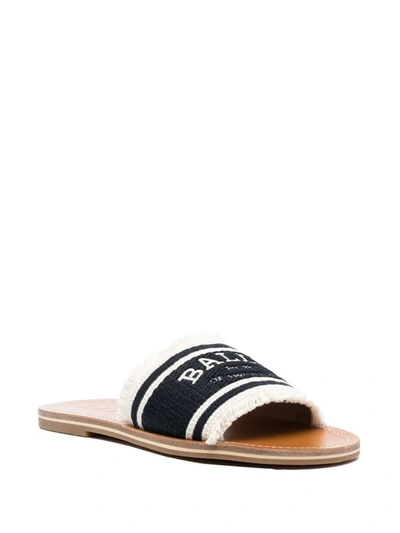 Bally 15mm Logo-print Open-toe Mules In Black/bone